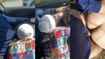 الشرموطة بتمص زب حبيبها في العربية وتركب زبه