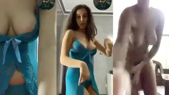 بت مصريه لابسه لحبيبها الفستان وترقص وتهيجه على بزازها